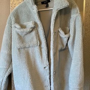 Oversized sherpa/fuzzy coat